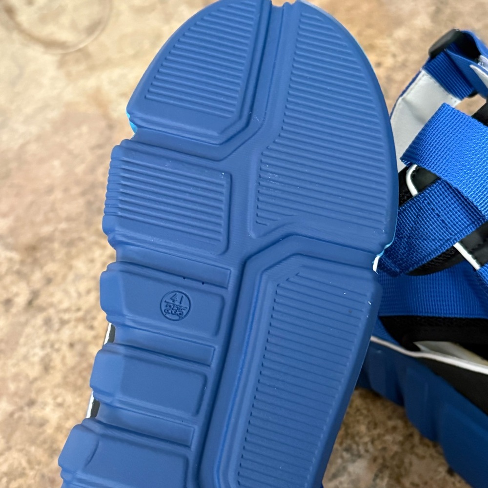 Anthony Wang Platform Sandals Blue Chunky Festival Grunge Womens 10 NIB - Picture 9 of 15